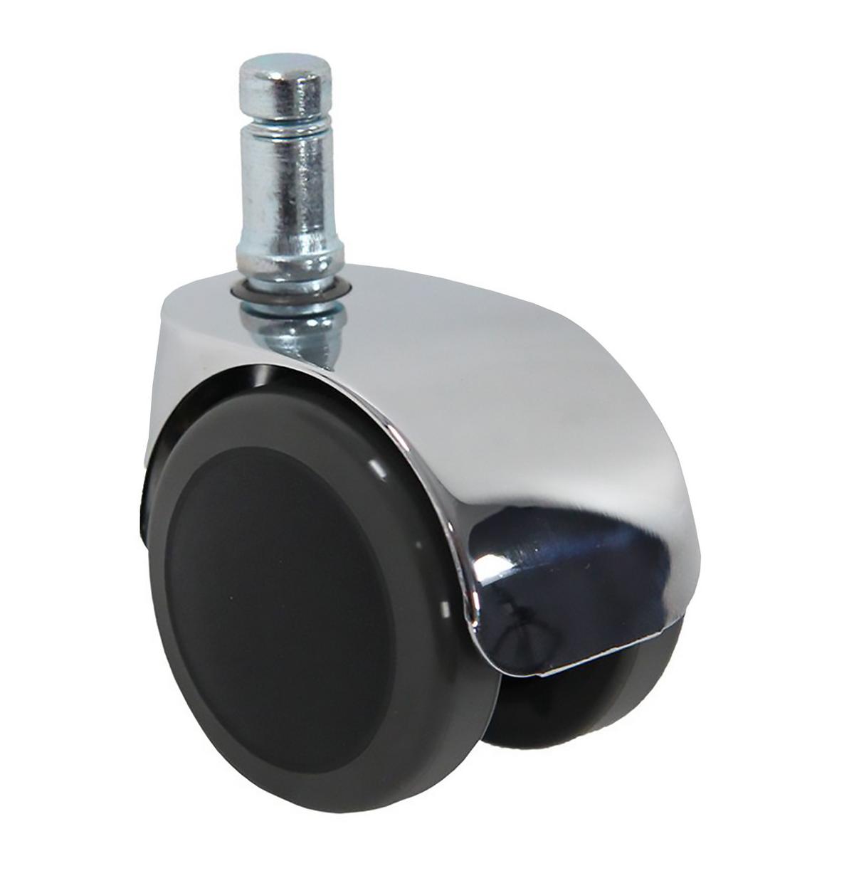 Bürostuhlrollen Rolo Lux Schwarz/chrom Ø 5 Cm 5er-Set - Chromfarben/Schwarz, Basics, Kunststoff/Metall (5/5,8/5cm) - MID.YOU