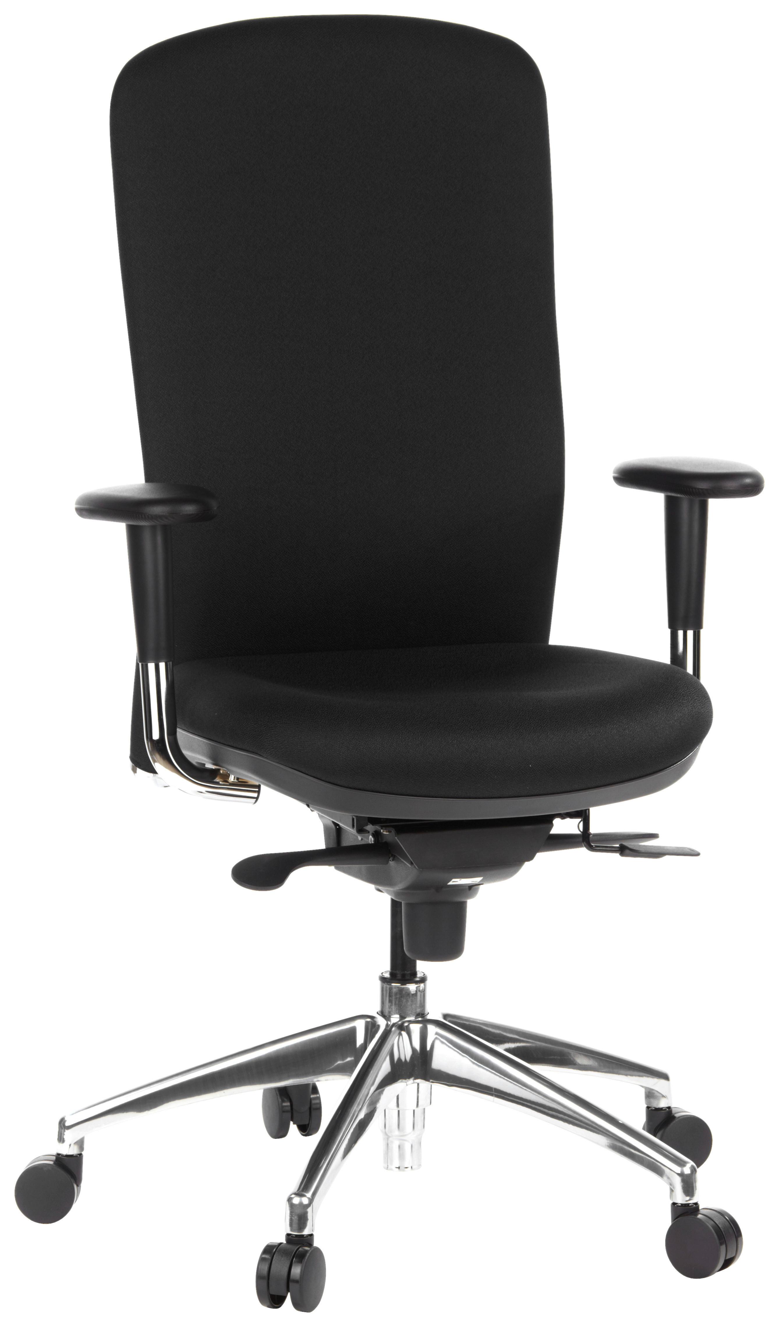 Drehstuhl High-Tec Schwarz - Silberfarben/Schwarz, MODERN, Kunststoff/Textil (59/124/51cm) - MID.YOU