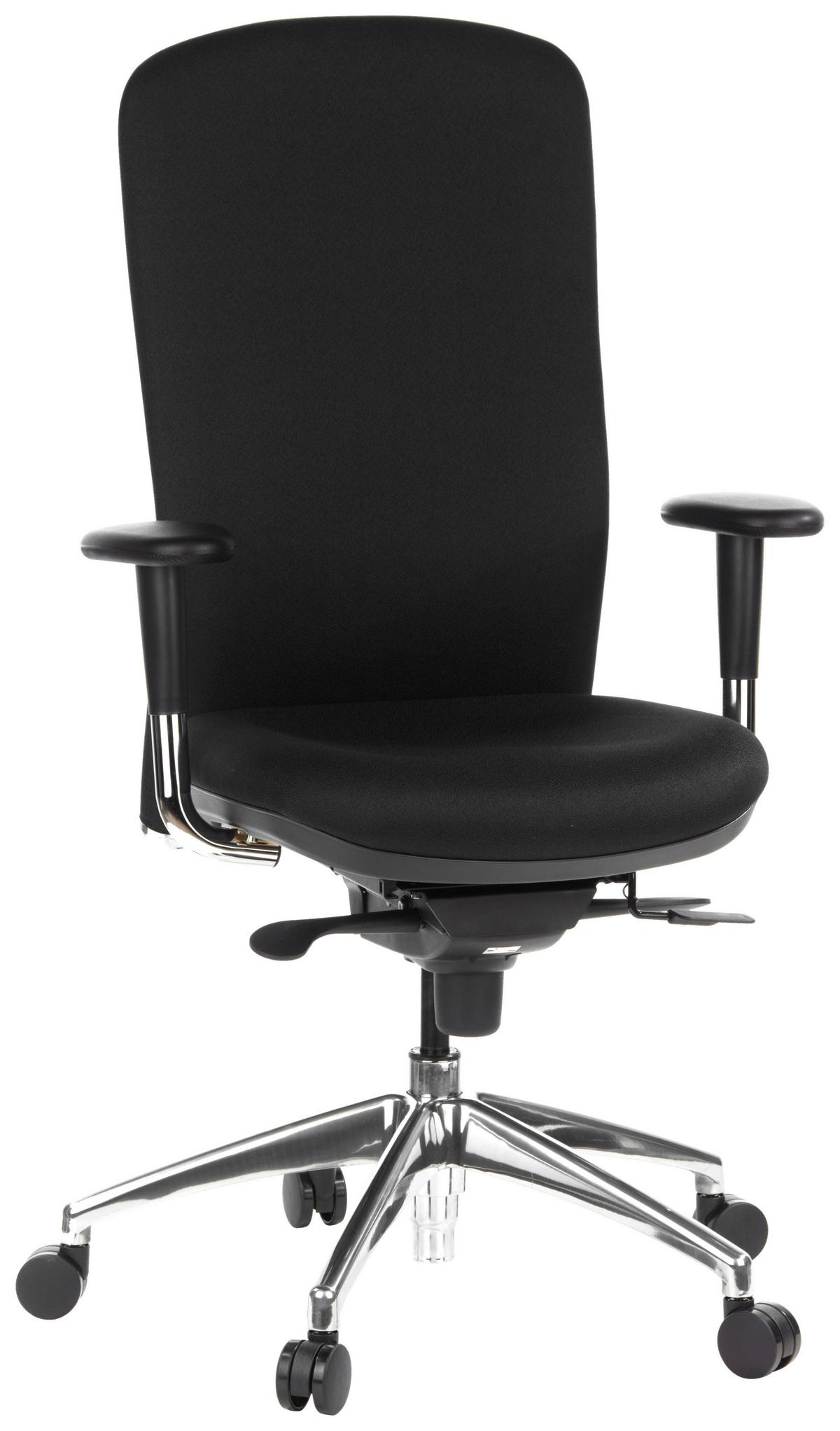 Drehstuhl High-Tec Schwarz - Silberfarben/Schwarz, MODERN, Kunststoff/Textil (59/124/51cm) - MID.YOU