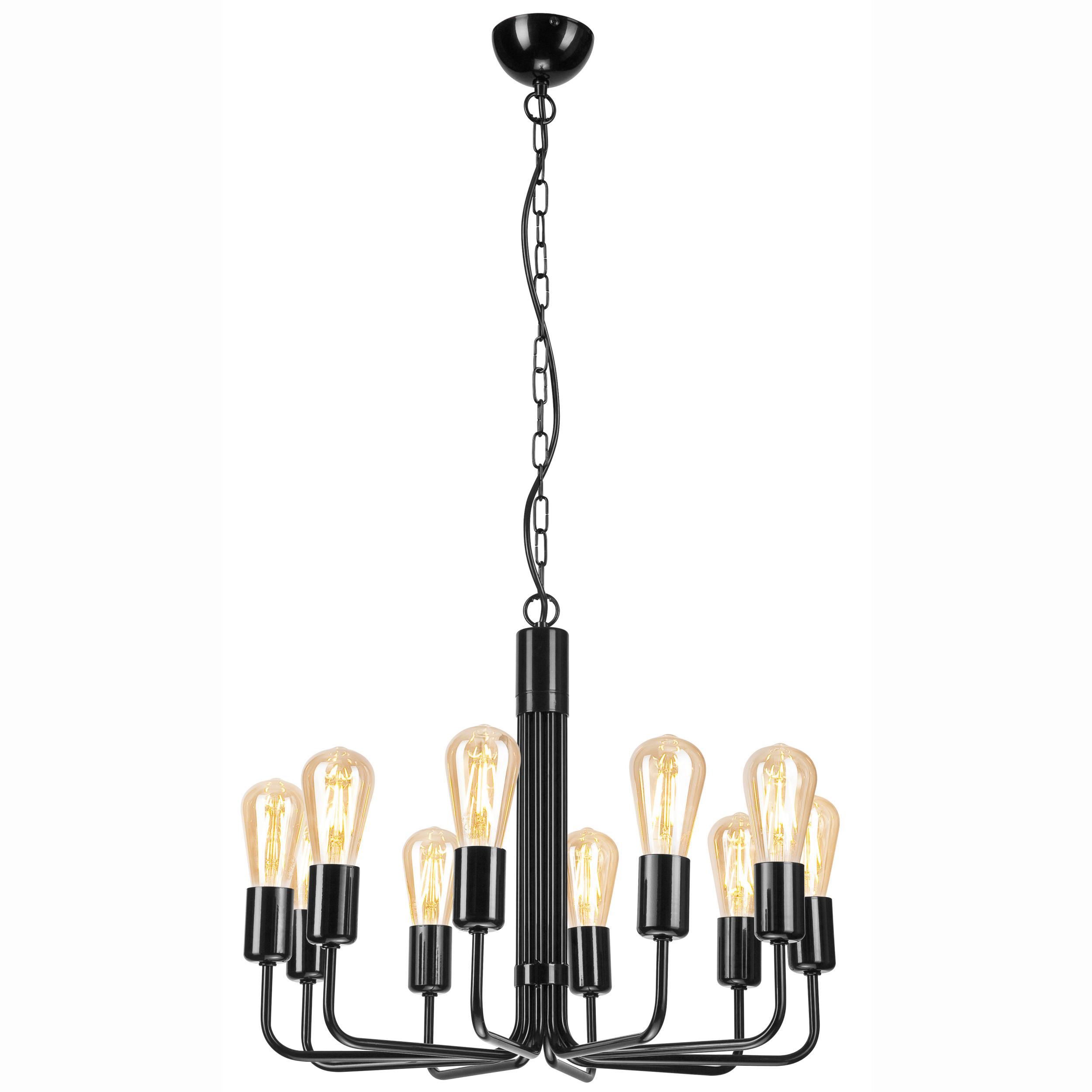 HÄNGELEUCHTE 44576 TIFFANY - Schwarz Hochglanz, KONVENTIONELL, Metall (98/54/98cm)