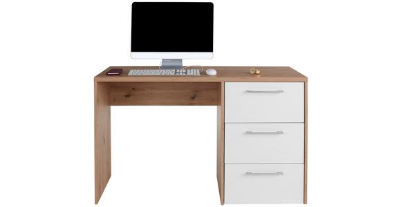 Schreibtisch mit Stauraum B 124cm H 73cm Box, Eiche Dekor - Eichefarben, MODERN, Holzwerkstoff (123,4/73/50cm) - Ondega