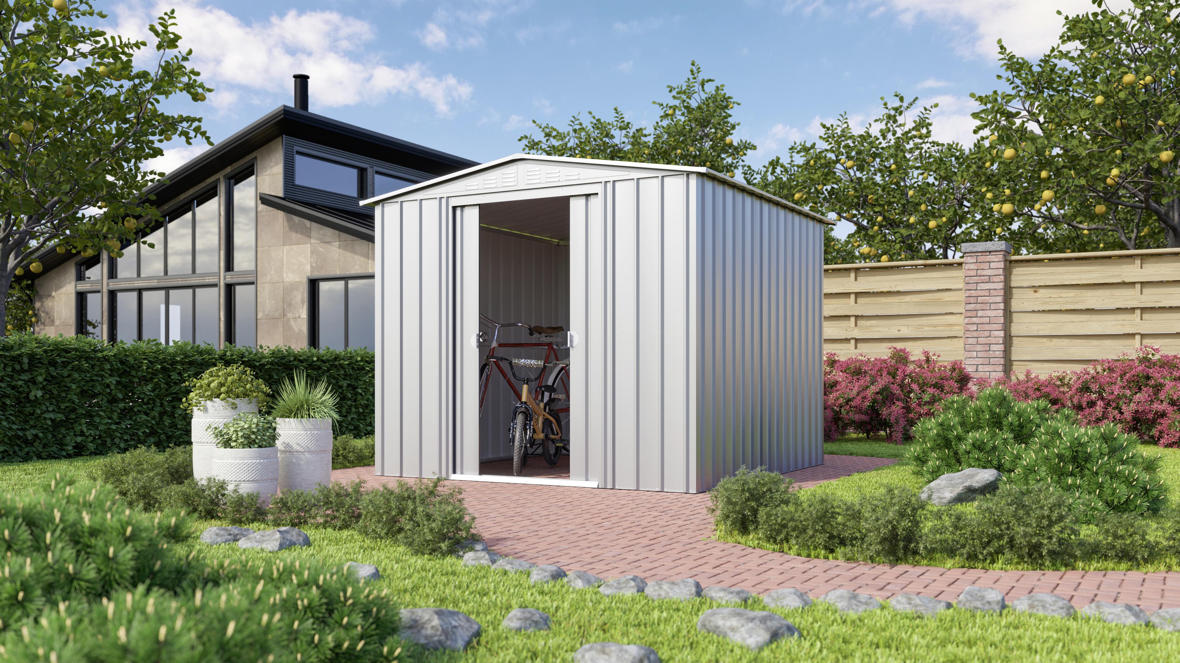 Gerätehaus ohne Boden 247x245x198 cm - Silberfarben, Basics, Metall (247/198/245cm)