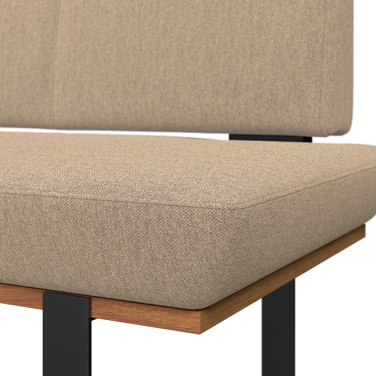 Eckban Tristan Webstoff ,S:195x245cm - Beige/Schwarz, MODERN, Holz/Textil (195/245cm) - James Wood