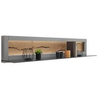 Wandboard Sevilla B: 150 cm Grau/Eichefarben - Eichefarben/Grau, Design, Glas/Holzwerkstoff (150/28/25cm) - MID.YOU