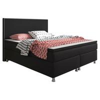 Boxspringbett Mit Topper 180x200 Cm King Size - Silberfarben/Schwarz, KONVENTIONELL, Textil (180/115/210cm) - MID.YOU