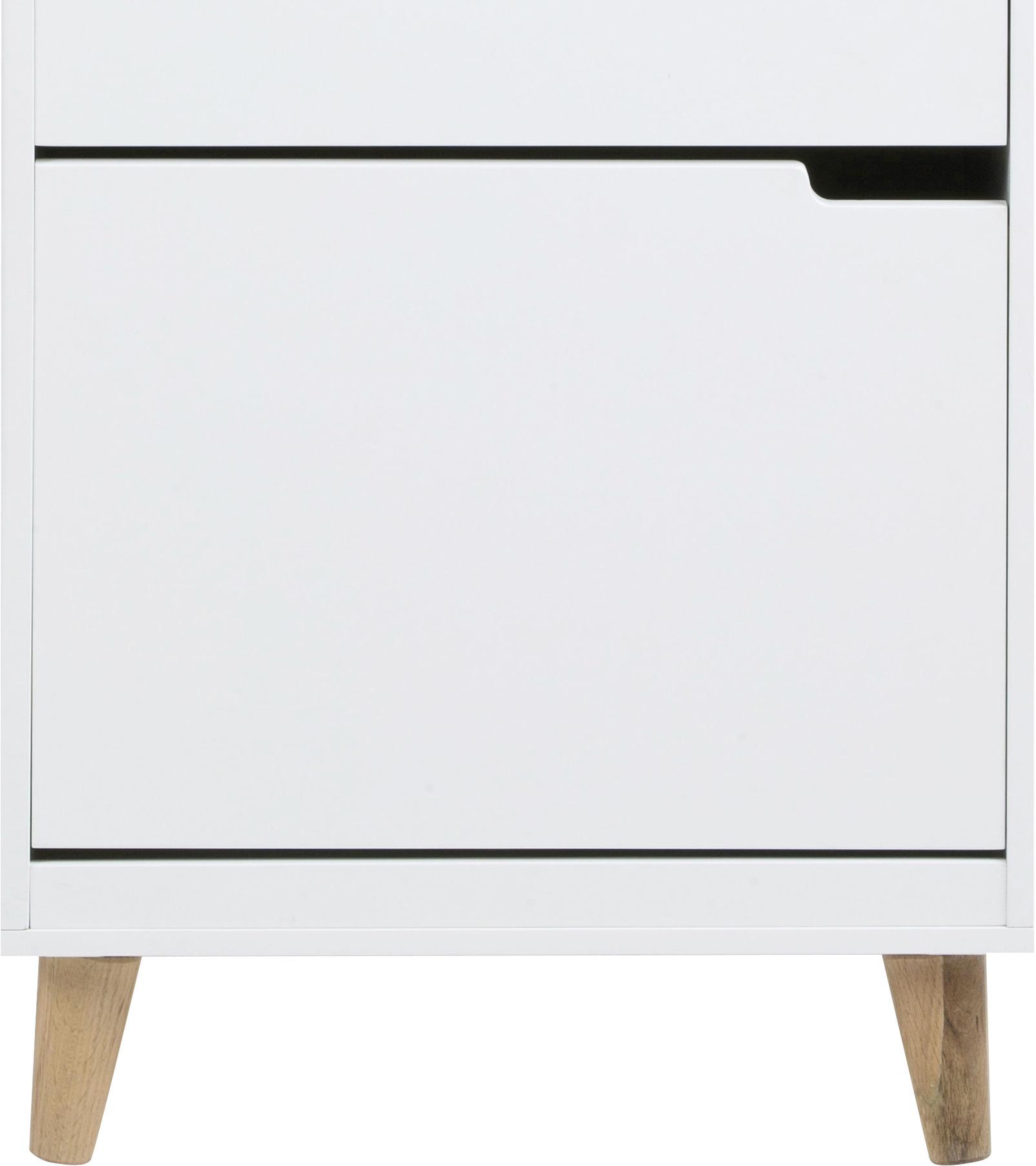 Skrinka na topánky MITRA biela - biela/farba duba, Design, drevo/kompozitné drevo (47/133,5/30cm) - Livetastic