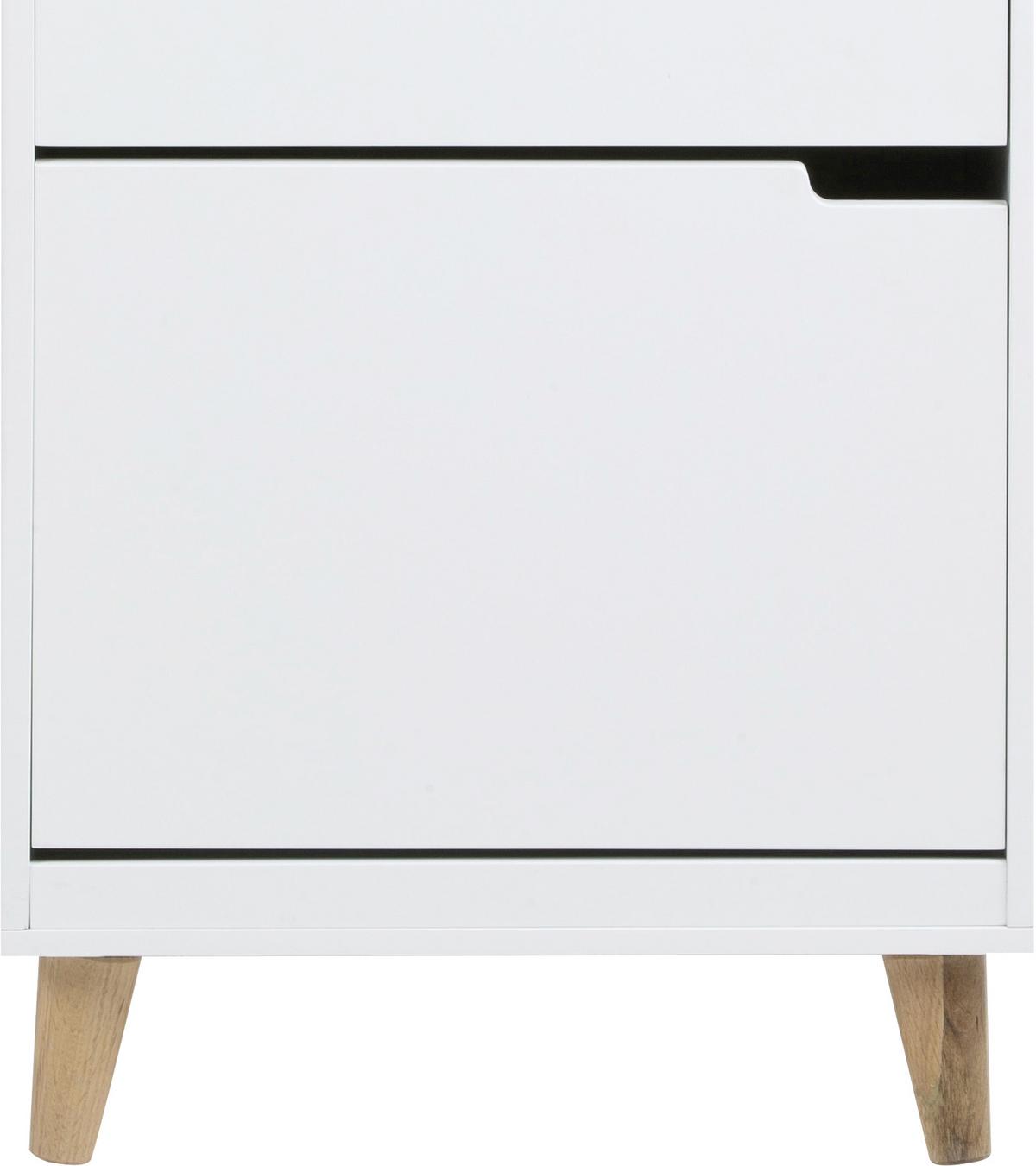Botník MITRA bílá - bílá/barvy dubu, Design, dřevo/kompozitní dřevo (47/133,5/30cm) - Livetastic