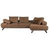 Ecksofa Bolzano - Cognac/Schwarz, KONVENTIONELL, Textil (310/240cm) - MID.YOU