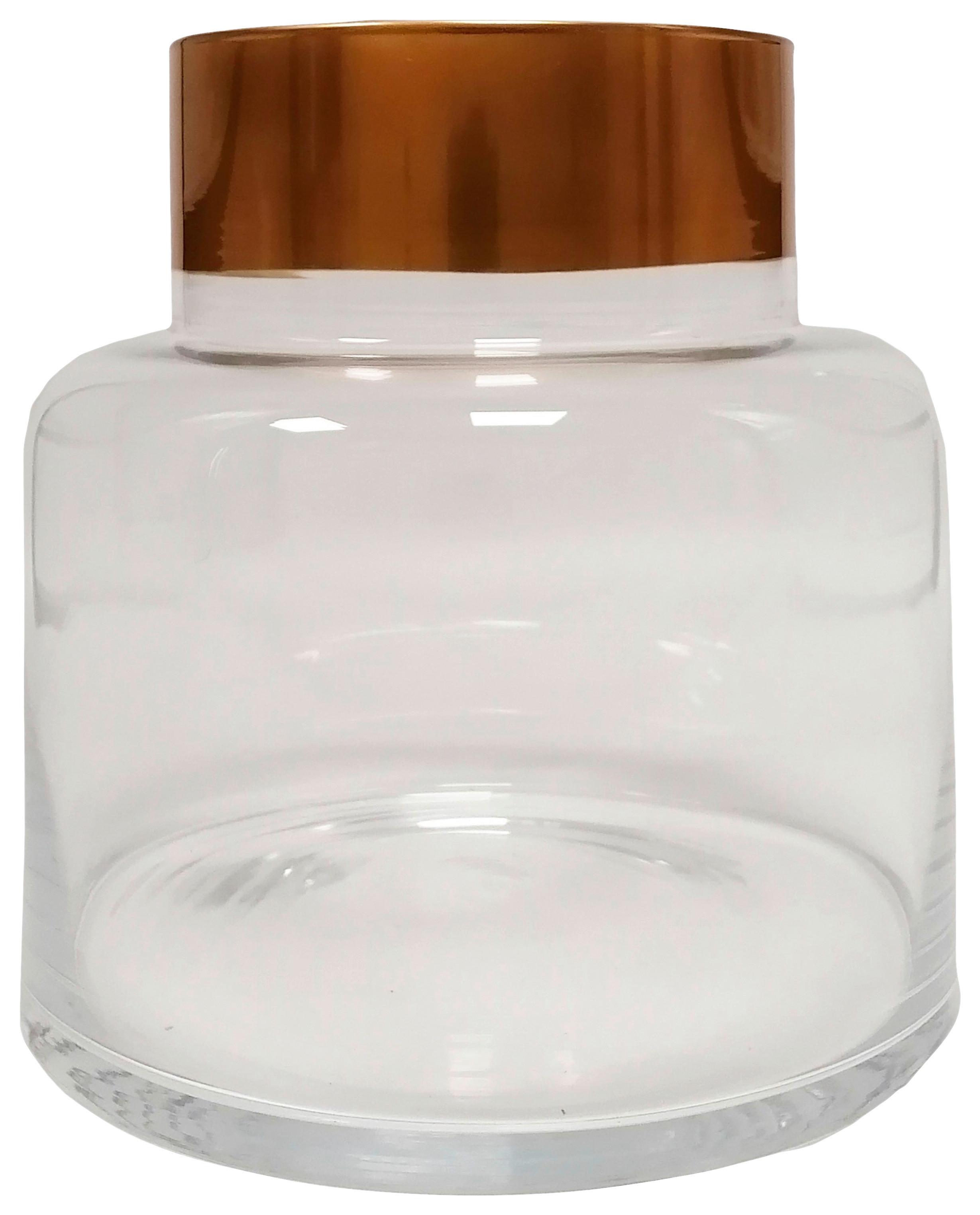 Váza Shiny, Ø/V: 25/25cm - čiré/barvy zlata, Romantický / Rustikální, sklo (25/25cm) - Modern Living