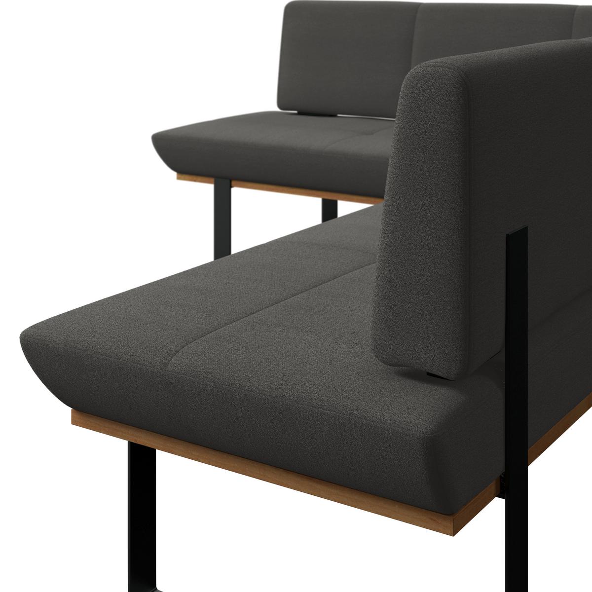Eckbank Tristan Webstoff schwarz,S:195x245cm - Schwarz, MODERN, Holz/Textil (195/245cm) - James Wood