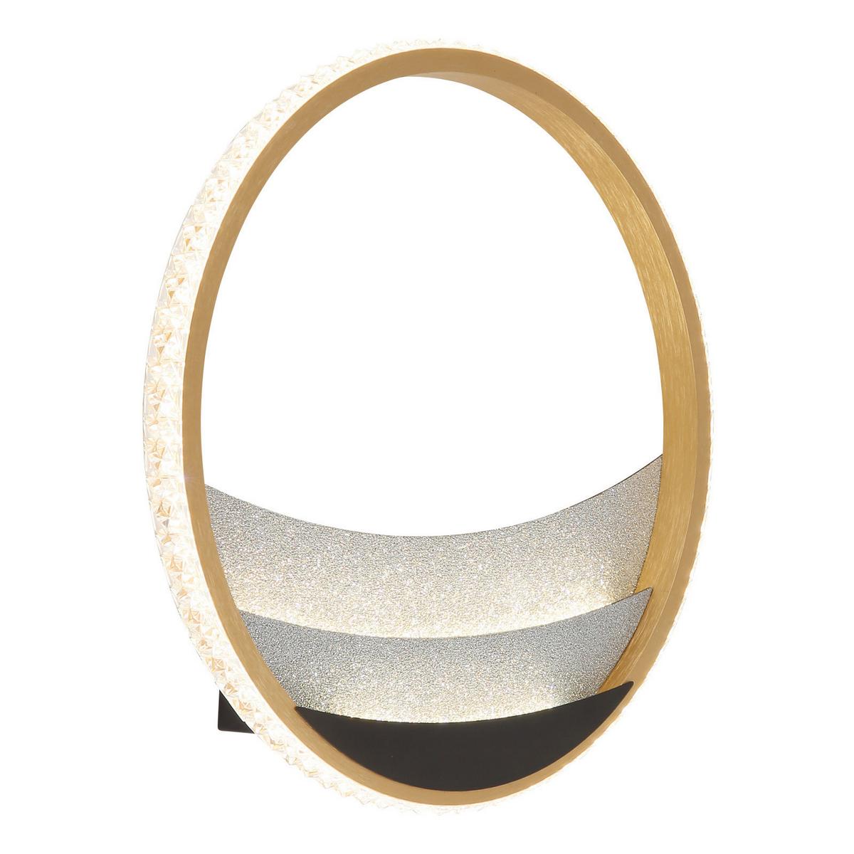 LED-Deckenleuchte Memory-Funktion - Goldfarben/Schwarz, Design, Kunststoff/Metall (29.5/6cm) - Globo