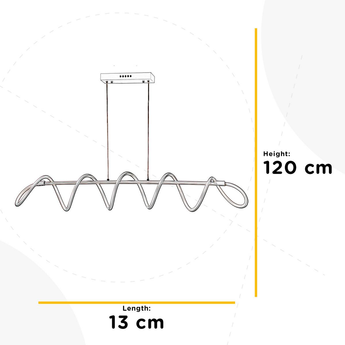 LED-Hängeleuchte Weiß Hochglanz L: 120 cm - Weiß Hochglanz, Design, Metall (120/30/130cm)