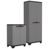 Kunststoffschrank Set Stilo Hoch/Niedrig - Grau, Basics, Kunststoff (136/173/39cm) - MID.YOU