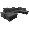 Wohnlandschaft Zira Mit Schlaffunktion Schwarz - Chromfarben/Schwarz, Design, Textil (169/330/212cm) - Livetastic