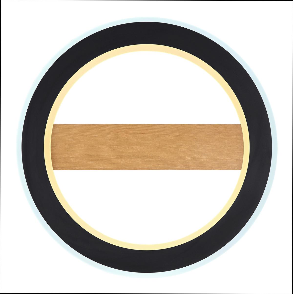LED-Deckenleuchte Mattia Ø 45 cm - Dunkelbraun/Opal, Basics, Holz/Kunststoff (45/5,5cm) - Globo