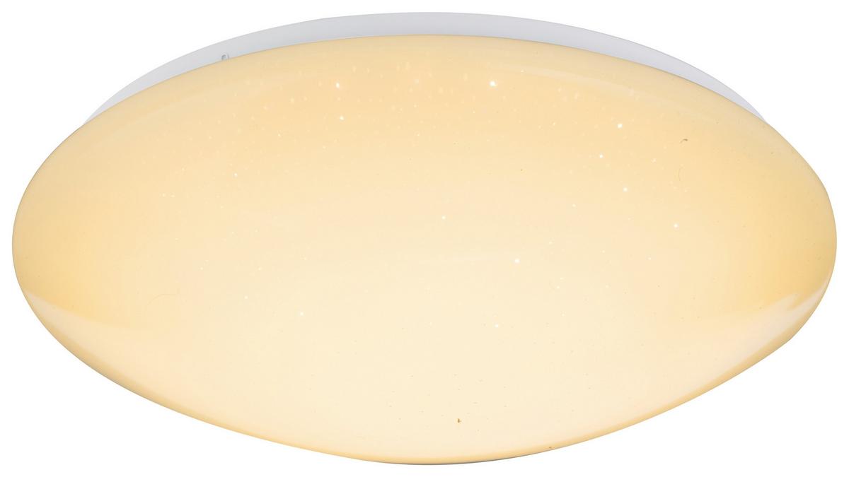 LED-Deckenleuchte Ø 39 cm mit Fernbedienung - Opal/Weiß, Basics, Kunststoff/Metall (39/11cm) - Globo
