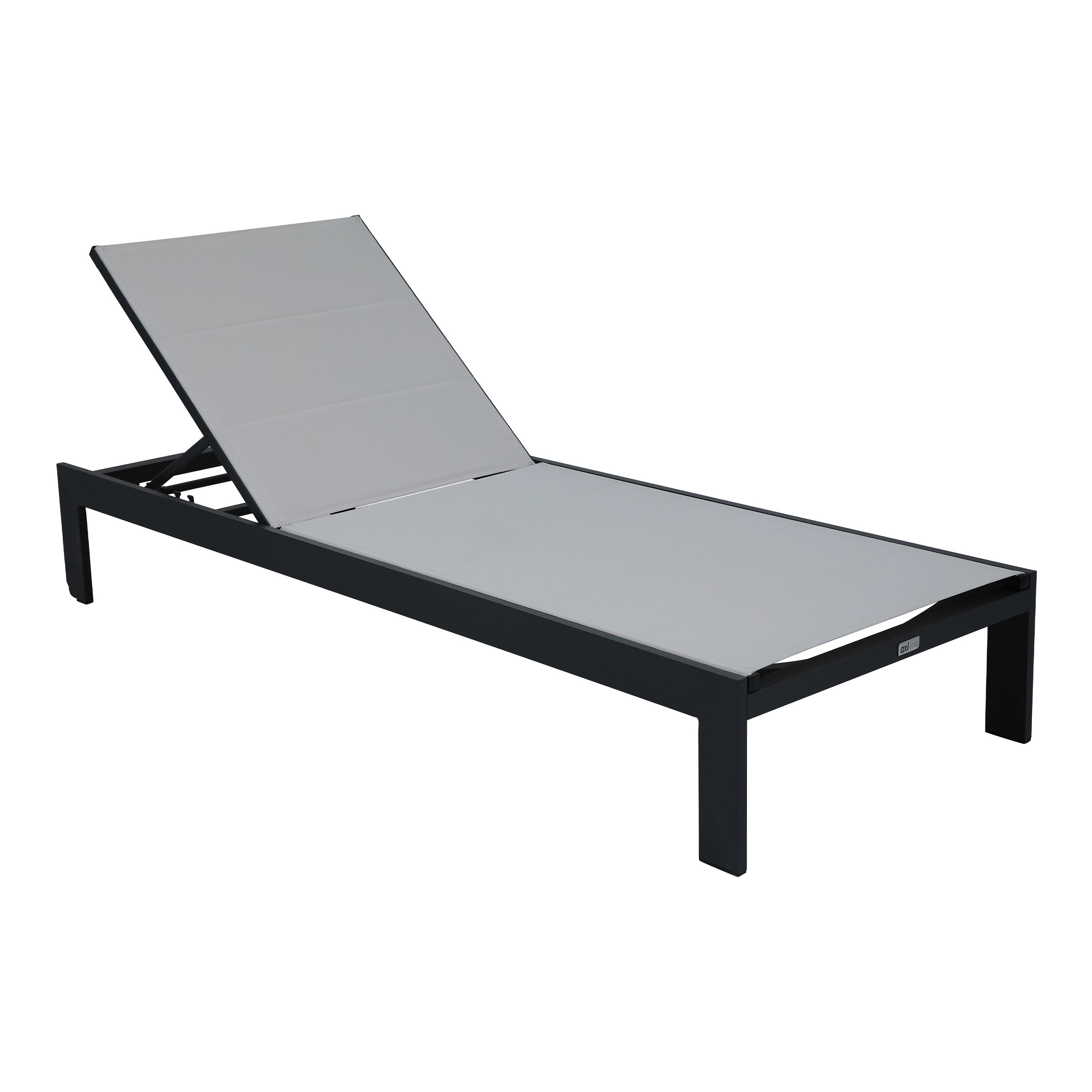 Gartenliege A090.071.55 - Anthrazit/Grau, Basics, Metall (200/75/31cm) - Ambia Garden