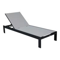 Gartenliege A090.071.55 - Anthrazit/Grau, Basics, Metall (200/75/31cm) - Ambia Garden