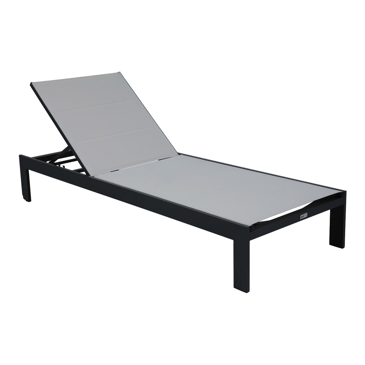 Gartenliege A090.071.55 - Anthrazit/Grau, Basics, Metall (200/75/31cm) - Ambia Garden