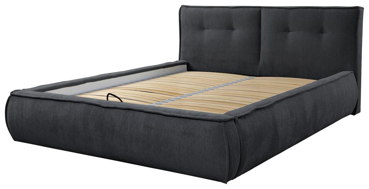 Polsterbett Mit Lattenrost Lacjo Anthrazit 160x200 Cm - Beige/Anthrazit, LIFESTYLE, Holz/Holzwerkstoff (160/200cm) - Livetastic
