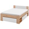 Stauraumbett M. Bettladen 140x 200cm Azurro Weiß/eiche - Eiche Artisan/Weiß, MODERN, Holzwerkstoff (140/200cm)