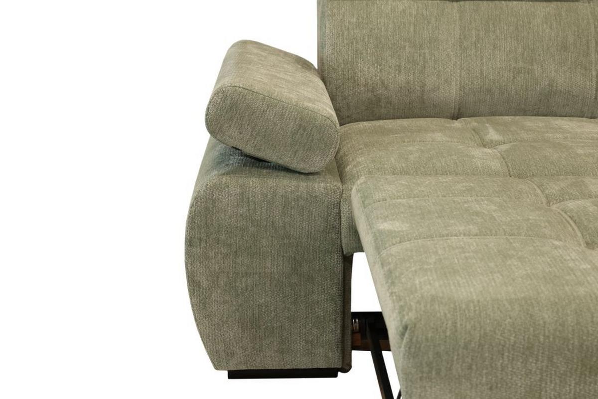 Rohová sedačka VEGAS, pravá, šalviovozelená ženilka - čierna/šalviovozelená, Design, drevo/textil (294/173cm)