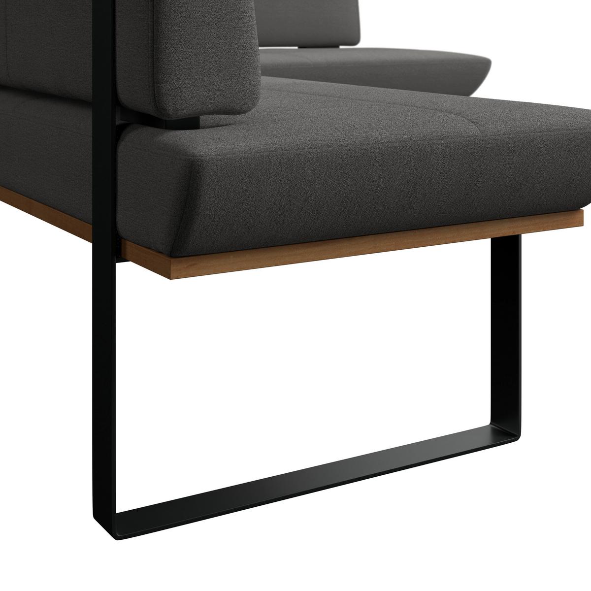 Eckbank Tristan Webstoff anthrazit,S:245x195cm - Anthrazit/Schwarz, MODERN, Holz/Textil (245/195cm) - James Wood
