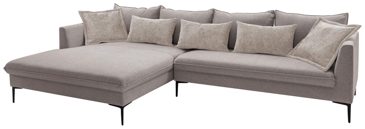 Ecksofa Piazza Taupe S: 187x321 cm - Taupe/Beige, Design, Textil (187/321cm) - Livetastic