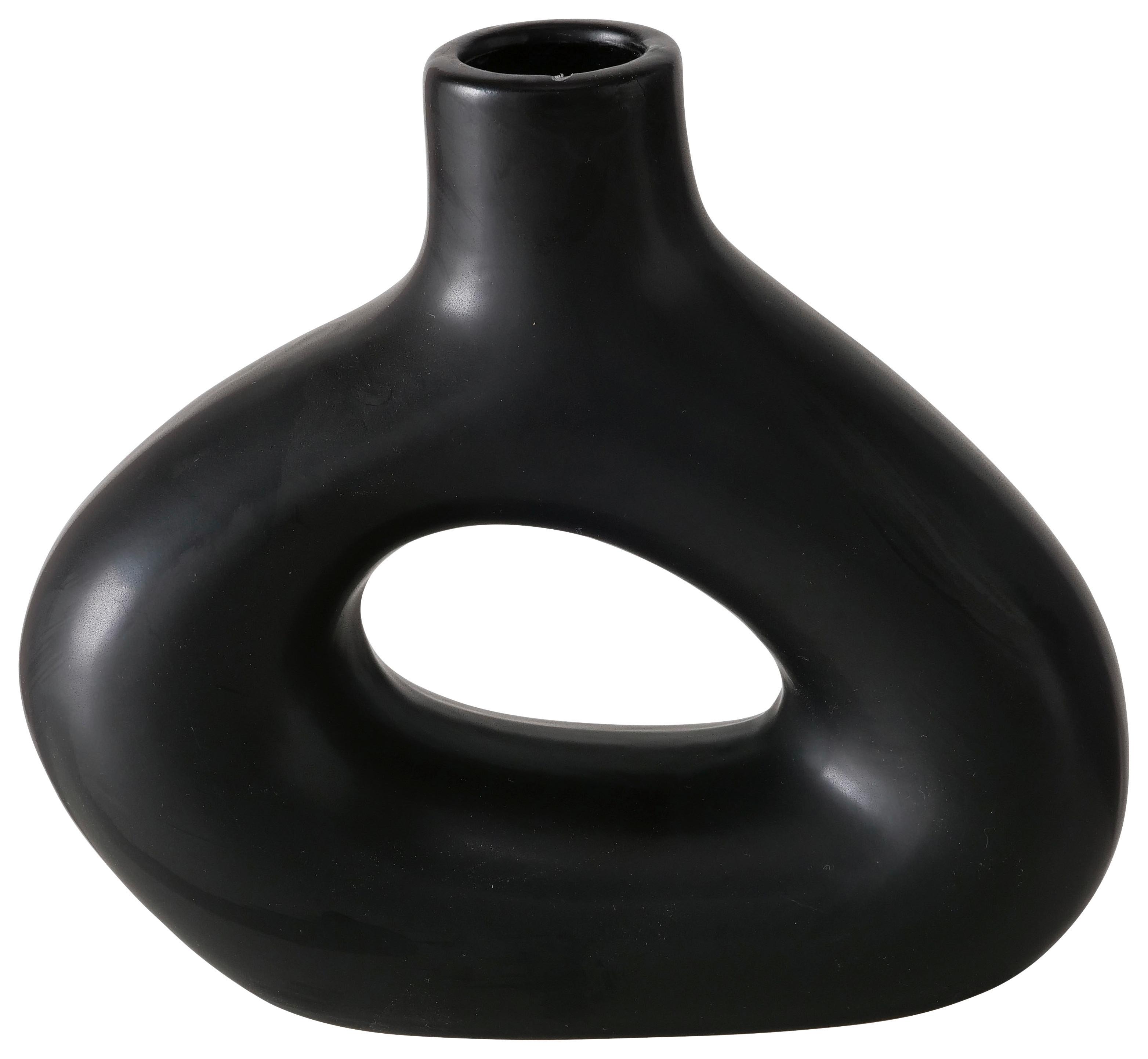 Dekorační Váza Metty Ii - černá, Moderní, keramika (6/17/16cm) - Modern Living