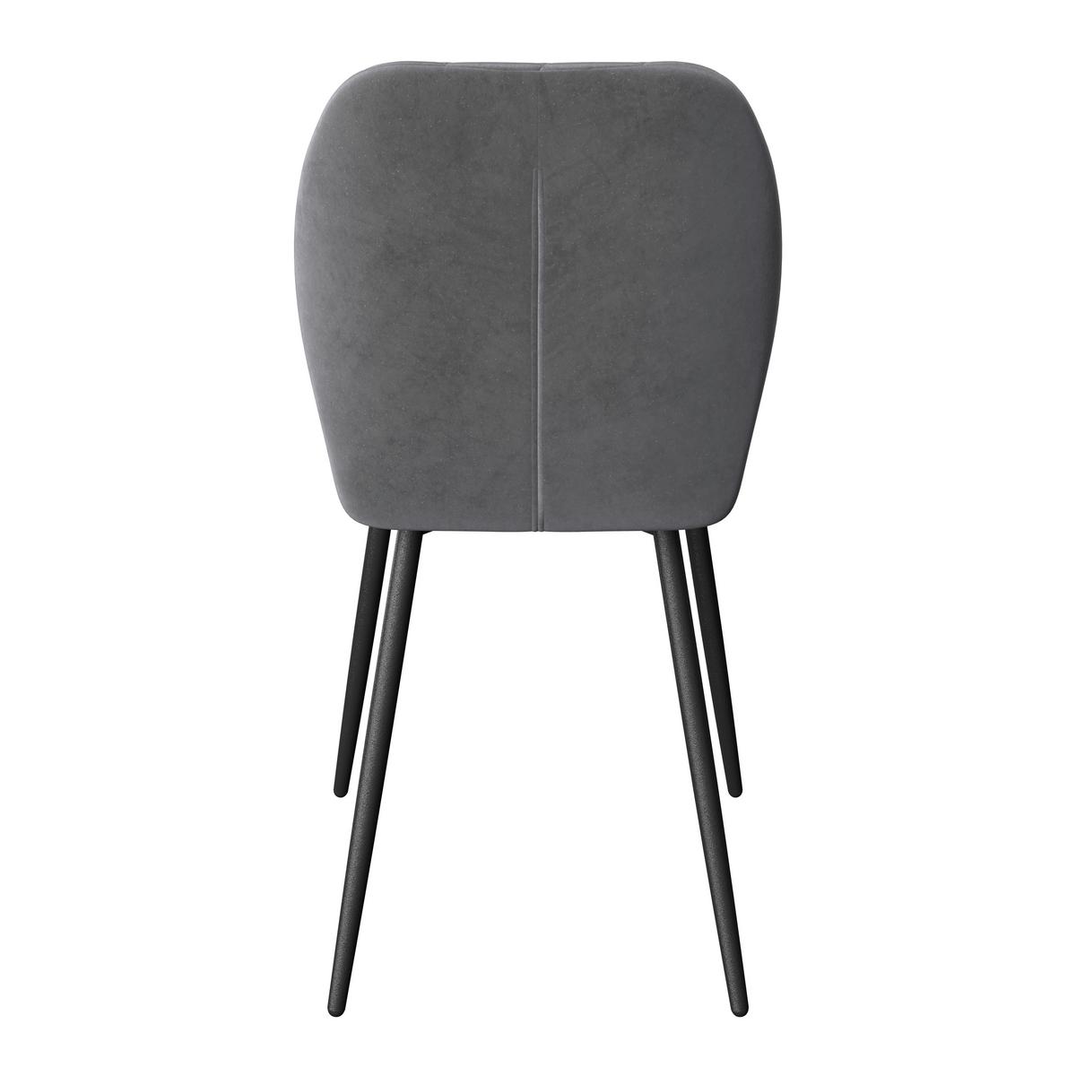 Vierfußstuhl Zoe Samt dunkelgrau, B: 58cm - Dunkelgrau/Schwarz, Trend, Textil/Metall (58/85/47cm)