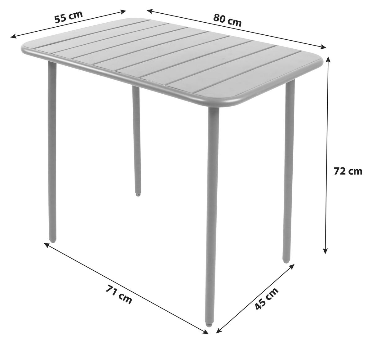 Gartentisch Klappbar Sumila Metall/Kunststoff L 80 cm - Schwarz, MODERN, Kunststoff/Metall (80/55/72cm) - Ambia Garden