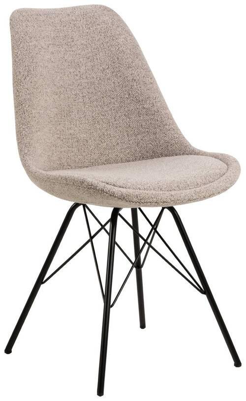 Jedálenská stolička Eris, béžová - čierna/béžová, Design, kov/drevo (48,5/85,5/54cm) - MID.YOU