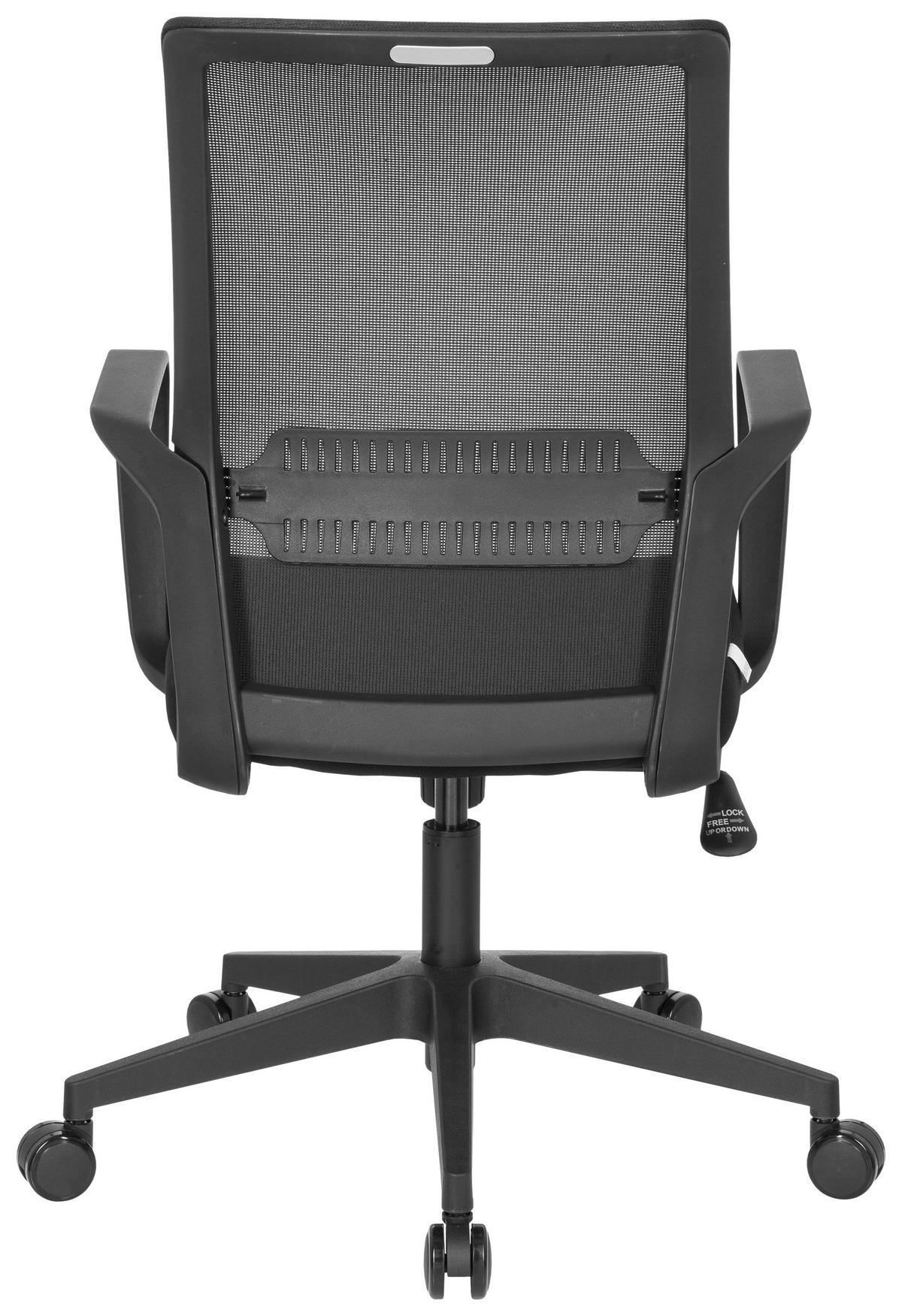 Bürostuhl Preston Schwarz - Schwarz, Basics, Kunststoff/Textil (58/110/52cm) - MID.YOU