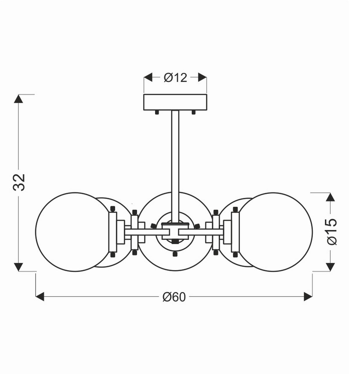 Hängeleuchte 35-01306 Lens - Natur, Metall (60/60/40cm)