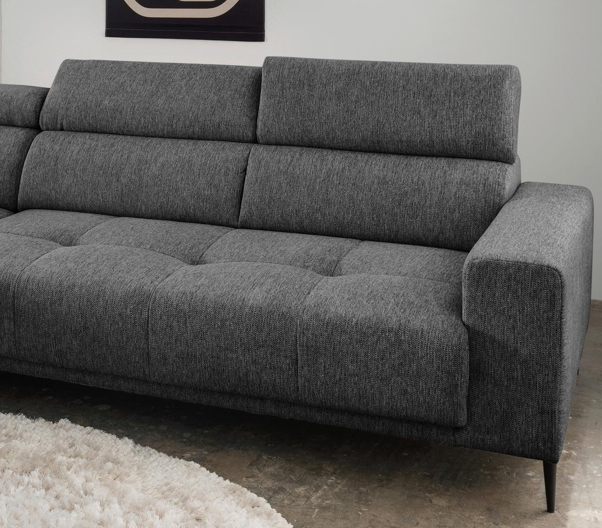 Ecksofa Intera Anthrazit S: 188x276 Cm - Anthrazit/Schwarz, KONVENTIONELL, Textil (188/276cm) - Livetastic