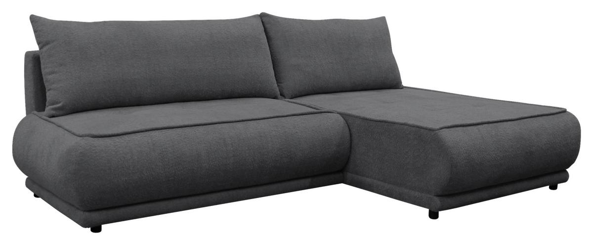 Ecksofa Paros Dunkelgrau 277x179 Cm - Dunkelgrau/Schwarz, Design, Textil (277/179cm) - MID.YOU