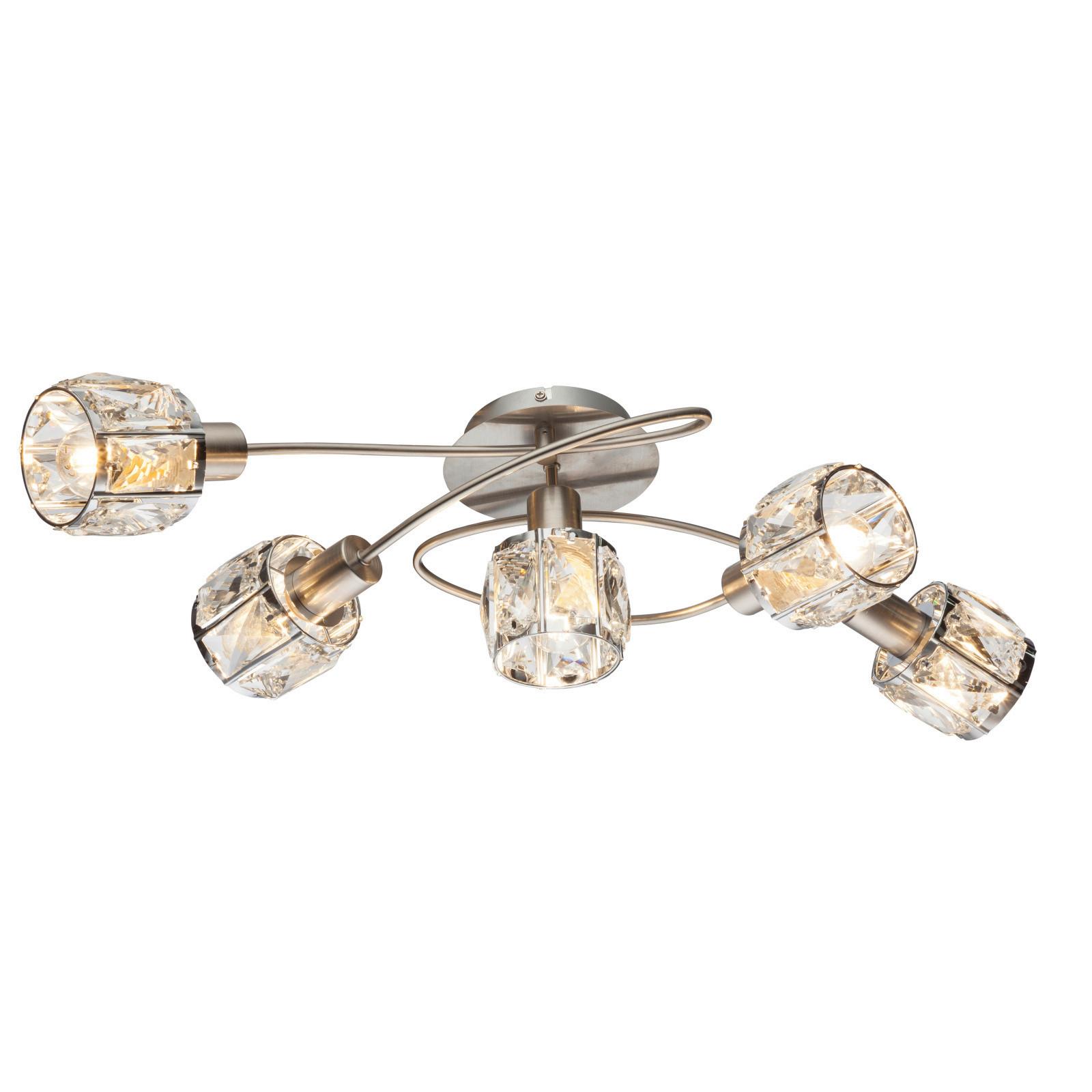 Strahler Exkl. 5xe14, 40w - Chromfarben/Transparent, LIFESTYLE, Glas/Metall (61.4/36/21cm) - Globo