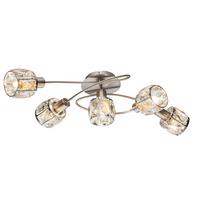 Strahler Exkl. 5xe14, 40w - Chromfarben/Transparent, LIFESTYLE, Glas/Metall (61.4/36/21cm) - Globo