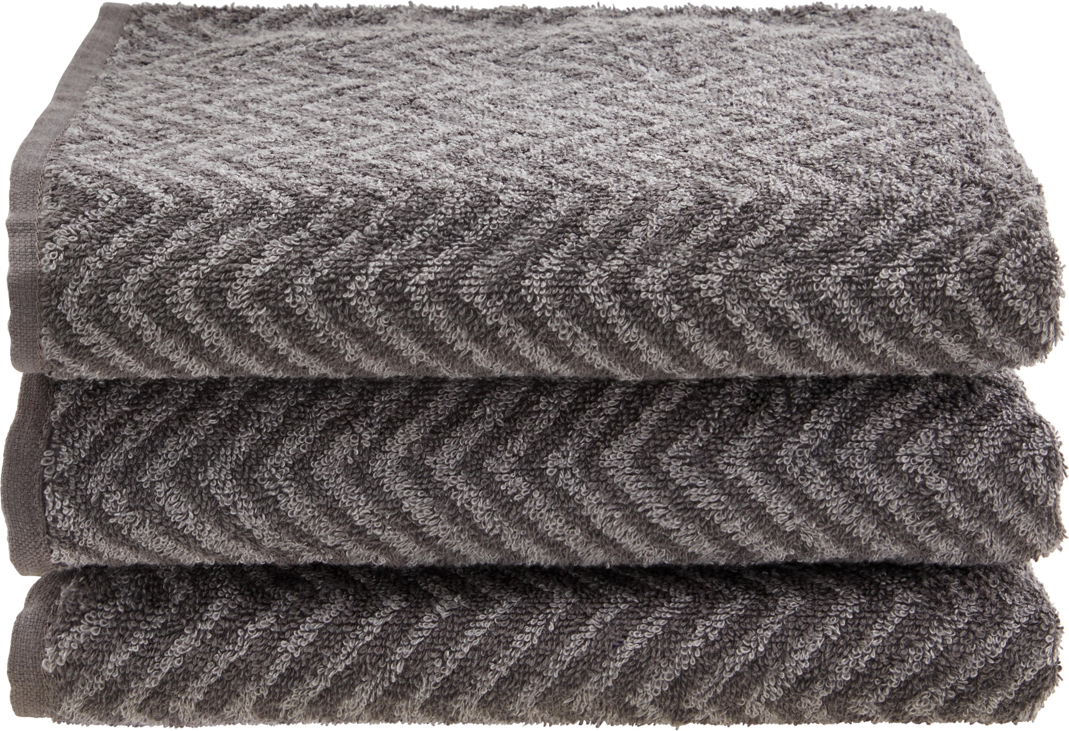 Handtuchset Ulli - 3er Pack - Grau, MODERN, Textil (50/90cm) - Luca Bessoni