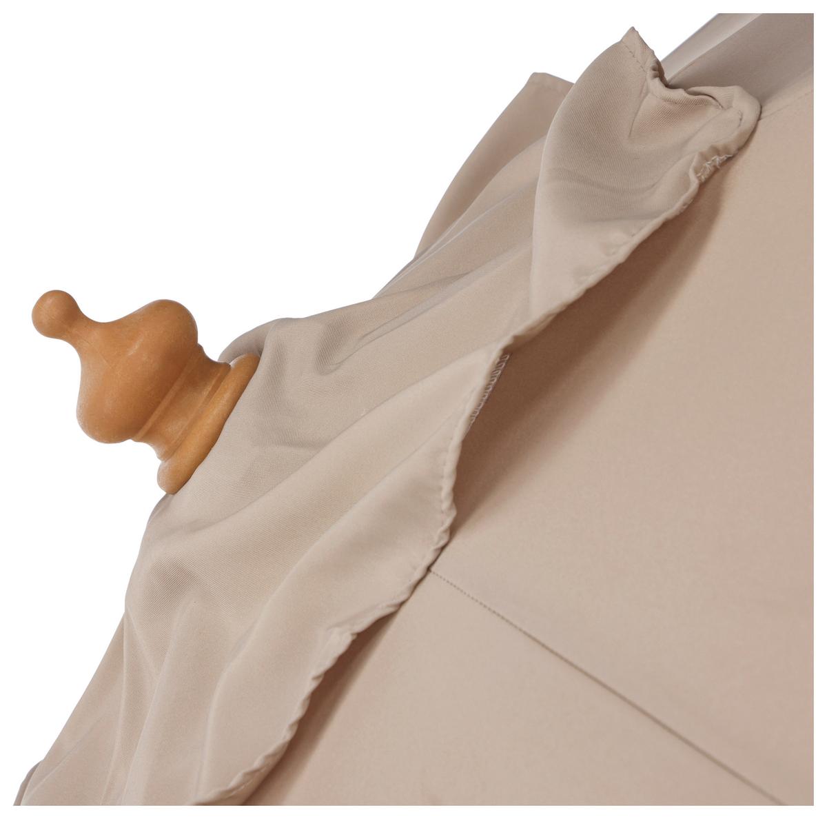 Sonnenschirm Naxos - Hellbraun, KONVENTIONELL (300/262/300cm) - Gardenson