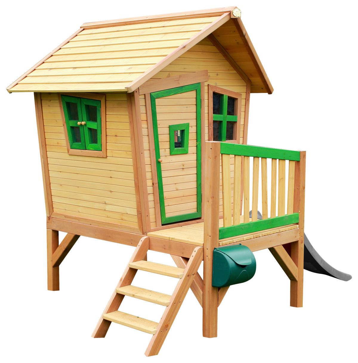 Spielhaus A030.045.80 - Braun/Grau, KONVENTIONELL, Holz/Kunststoff (264/203/177cm) - Ambia Garden