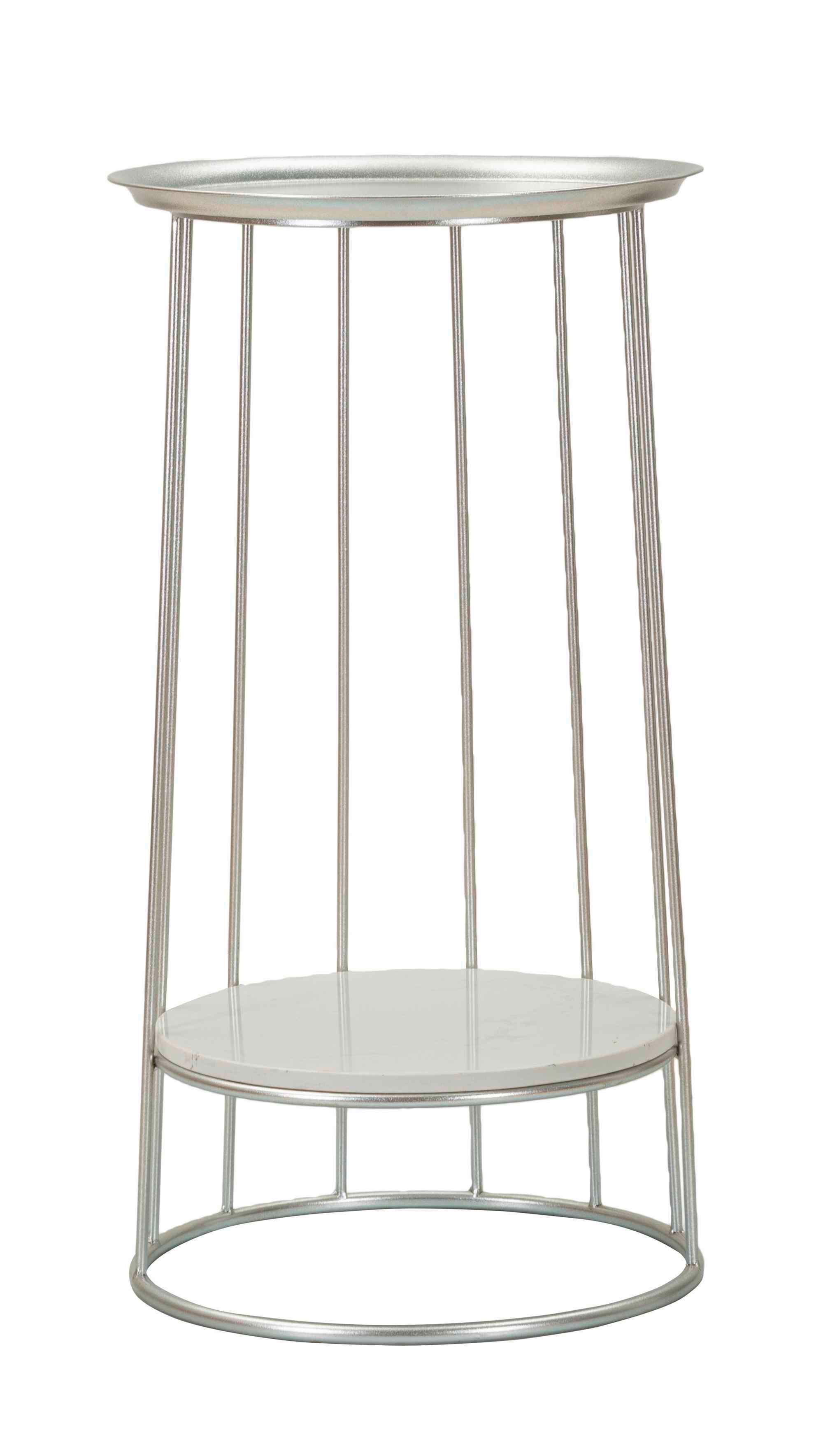 Couchtisch Towery Silberfarben B: 40 cm - Silberfarben, Basics, Stein/Metall (40/76/40cm)