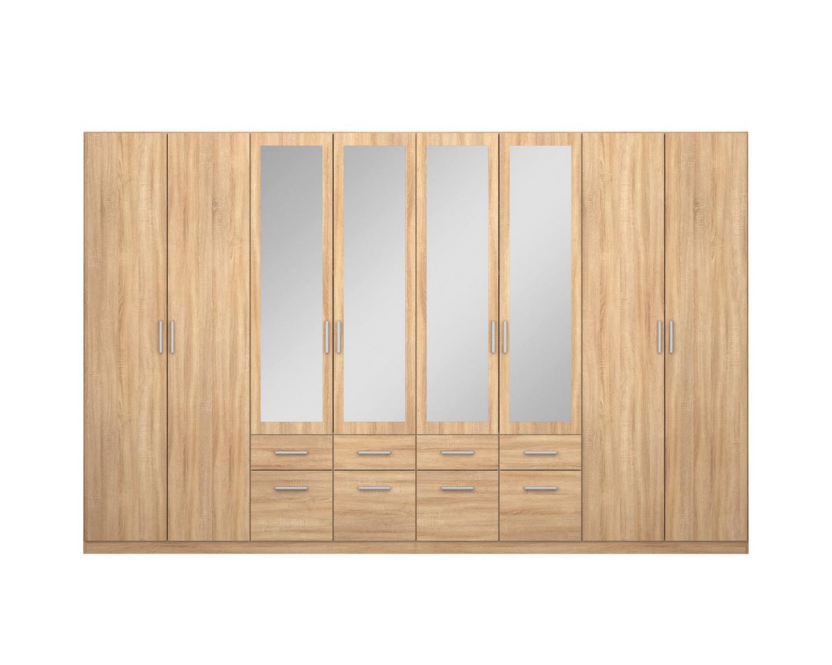 Drehtürenschrank Bingen S. Eiche D. B: 360cm - Sonoma Eiche, MODERN, Holzwerkstoff (360/229/54cm) - Rauch Möbel