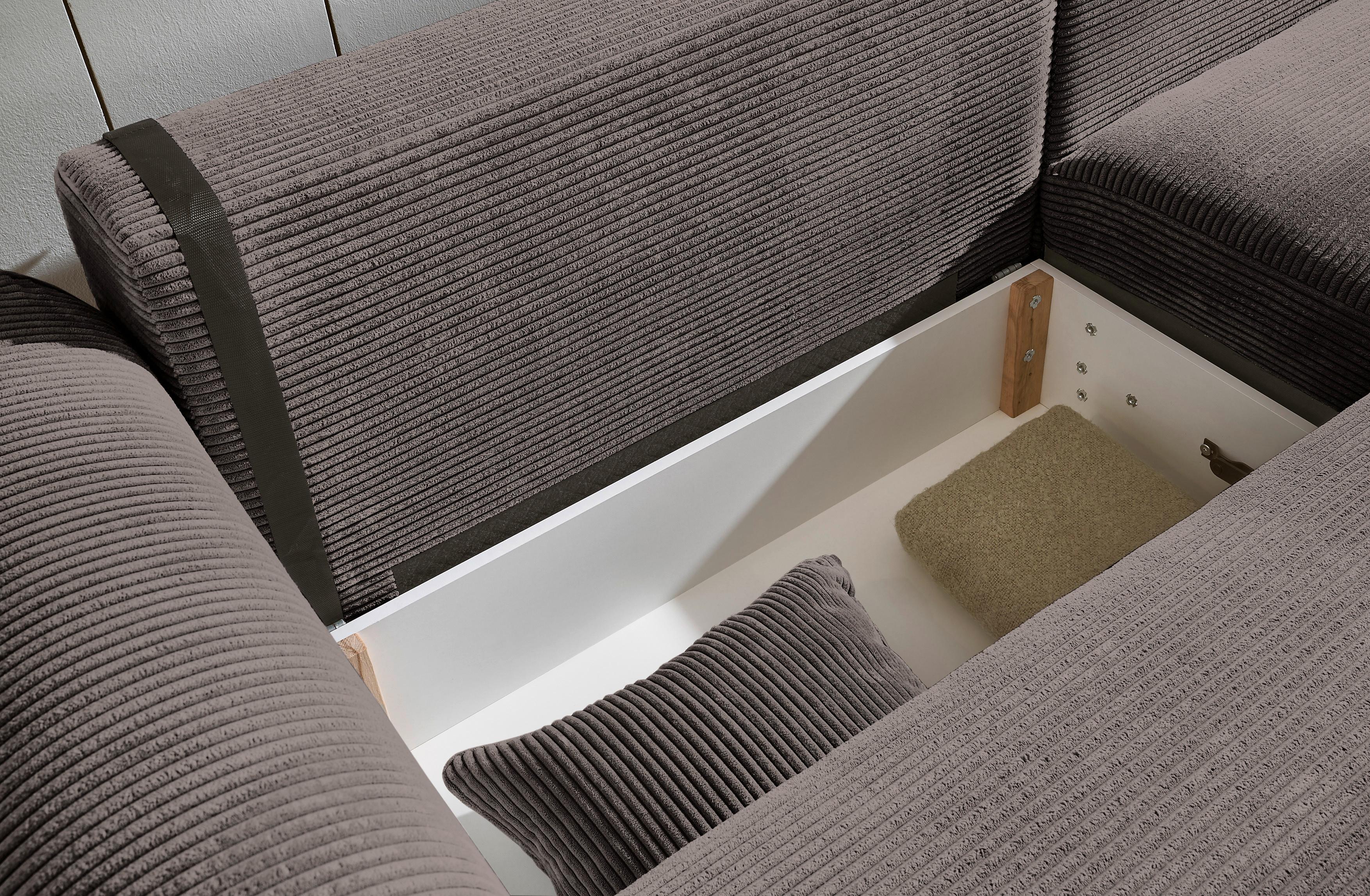 Ecksofa Maureen Braun S: 255/185 Cm - Schwarz/Braun, KONVENTIONELL, Textil (255/185cm) - MID.YOU