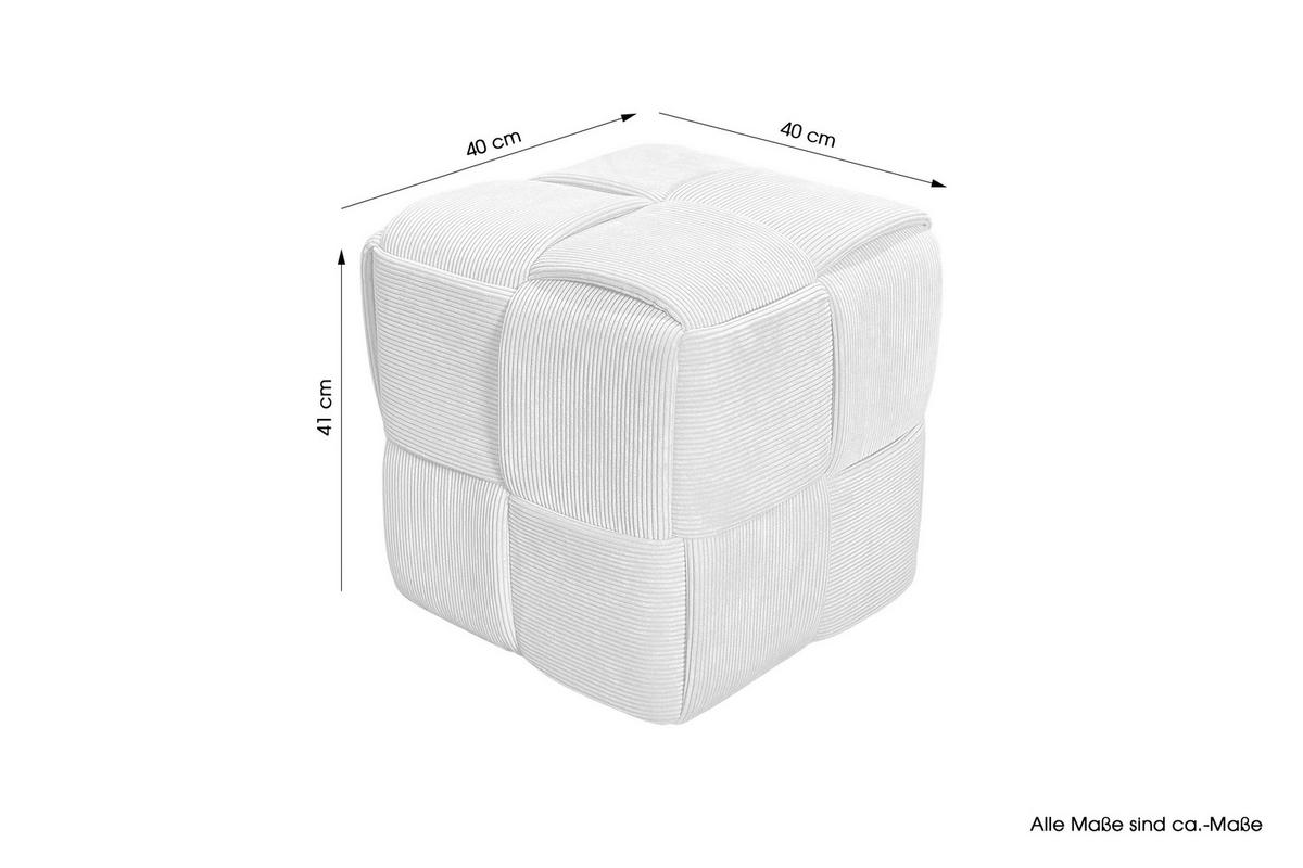 Pouf Urban Beige Gepolstert - Beige, Design, Textil (40/40/40cm) - MID.YOU