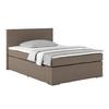 Posteľ Boxspring NERO PL: 140/200 cm, bahenná hnedá - bahenná hnedá/chrómová, Konventionell, kov/textil (140/200cm)