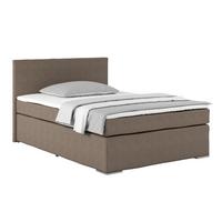 Postel Boxspring NERO PL: 140/200 cm, jílová - barvy chromu/jílová barva, Konvenční, kov/textil (140/200cm)