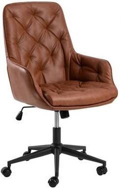 Chefsessel Erik 109073 - Schwarz/Braun, Design, Textil/Metall (106/60/67,5cm) - MID.YOU