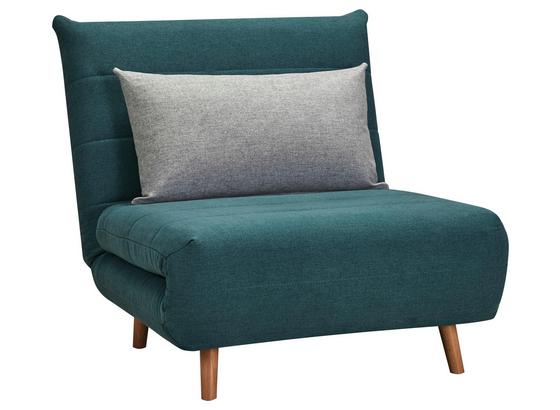 Schlafsofa mit Bettfunktion und Kissen Simon - Blau/Naturfarben, MODERN, Holz/Textil (77/84/91cm) - Ombra Schlafsofa mit Bettfunktion und Kissen Simon - Blau/Naturfarben, MODERN, Holz/Textil (77/84/91cm) - Ombra