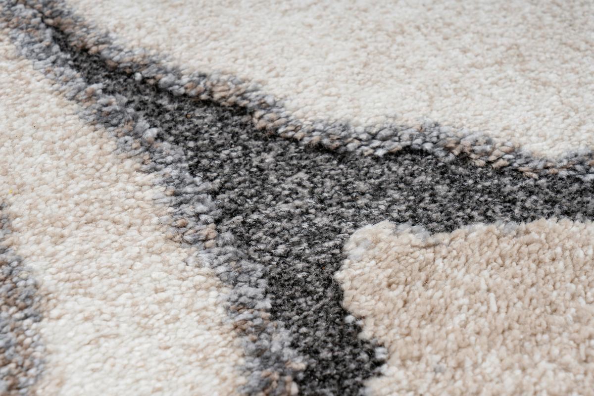 Webteppich My Bologna 461 Grey 60 X 110 - Creme/Grau, KONVENTIONELL, Kunststoff/Textil (60/110cm) - Obsession